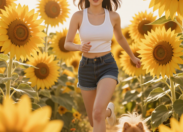 해바라기 들판의 질주