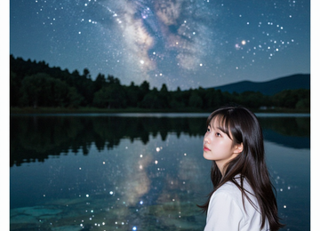 별이 비치는 호수