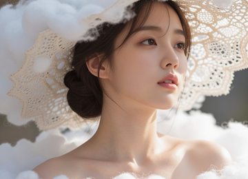 구름 모자를 쓴 소녀