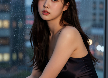 비 오는 창가의 그녀