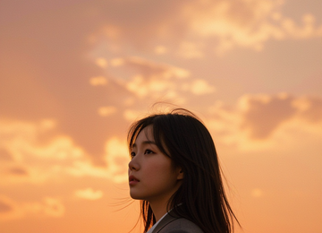 노을빛 아래 나