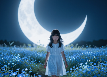 달빛 아래 소녀
