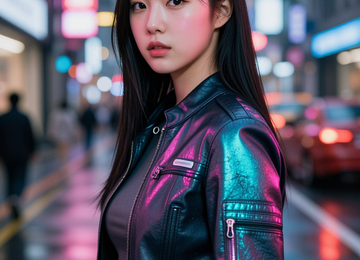 네온 빛 아래의 그녀