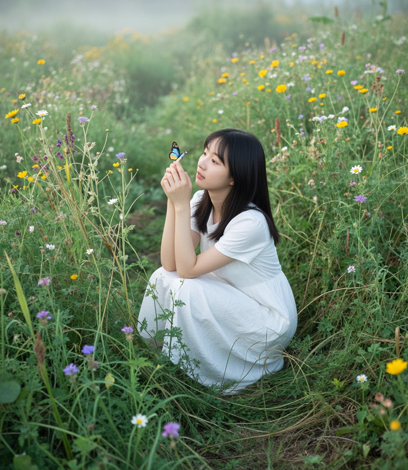 꽃밭 속의 소녀