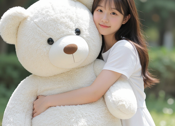 커다란 곰 인형과 소녀