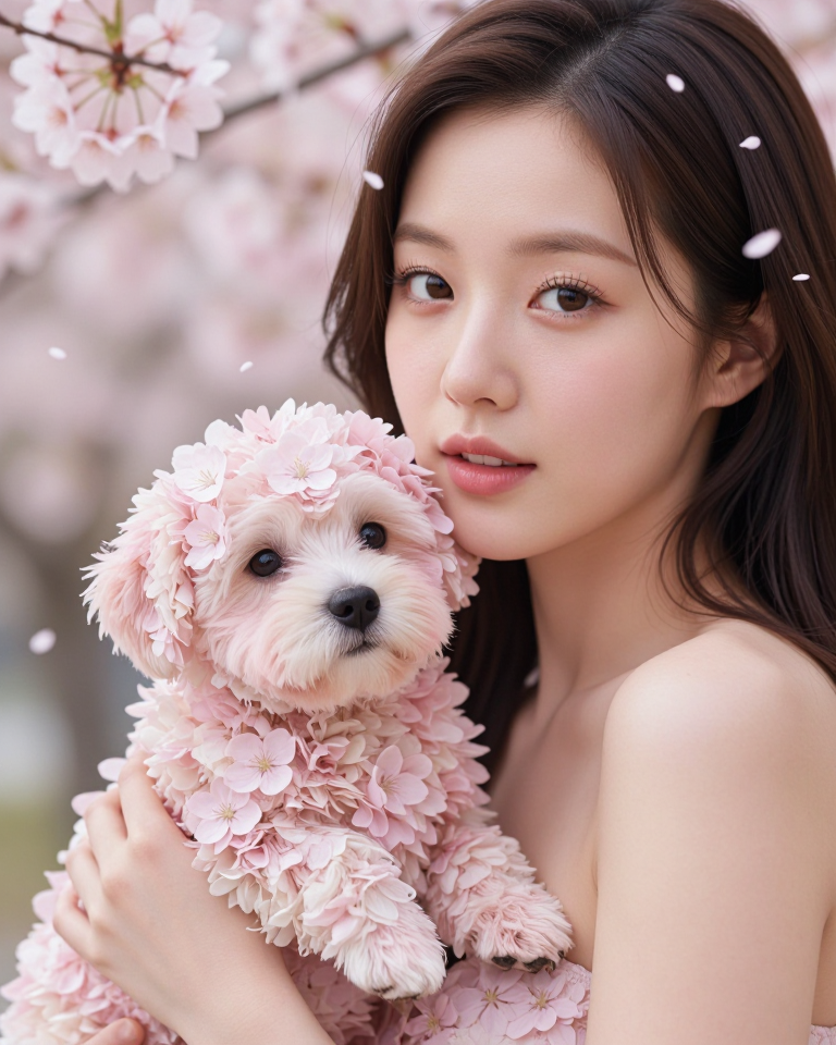 꽃으로 피어난 강아지