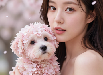꽃으로 피어난 강아지