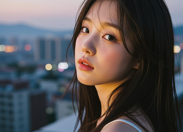 노을 보는 소녀