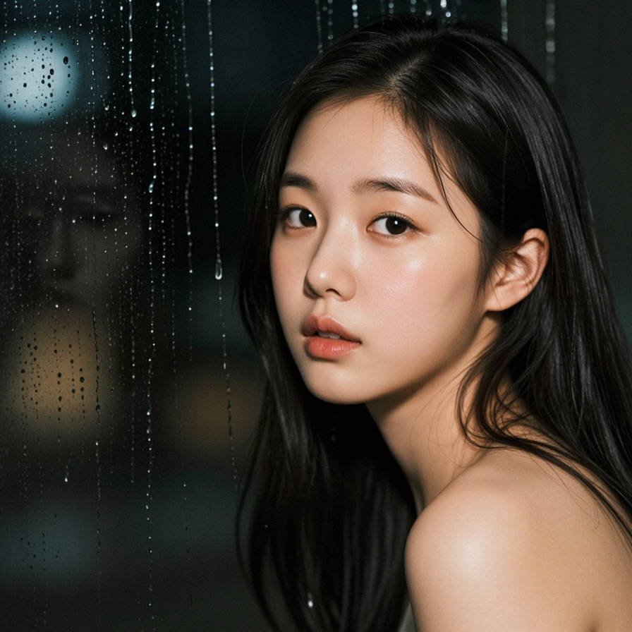 창밖을 보는 여자