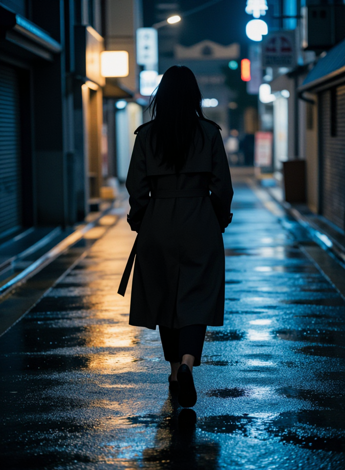 젖은 거리의 잔상