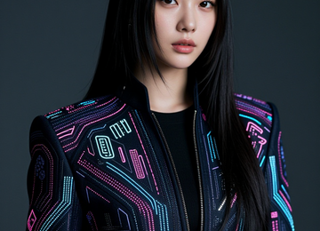 디지털 패턴의 여인