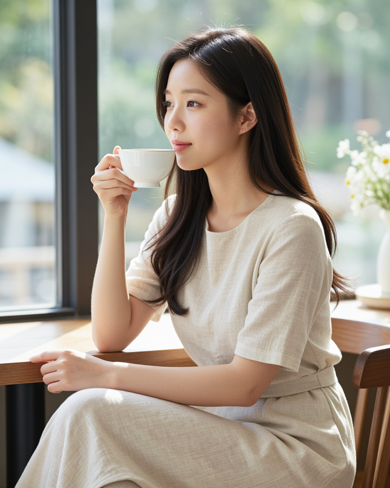 창가에서의 휴식