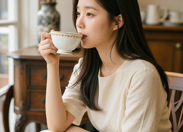 오후의 빈티지 소녀