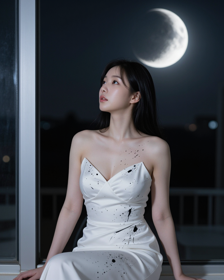 달빛 아래 젖은 소녀