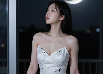 달빛 아래 젖은 소녀