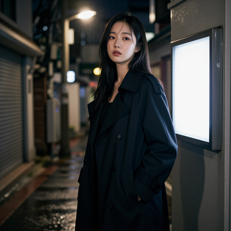 비 내리는 밤의 시선