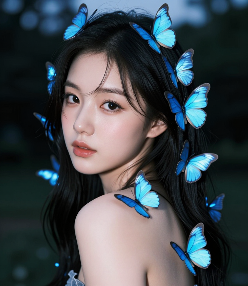 빛나는 나비와 소녀