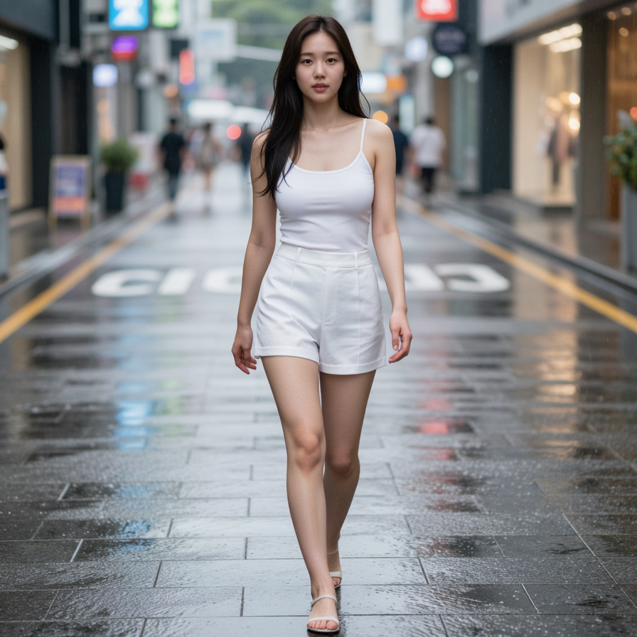 비 온 뒤의 투명한 거리