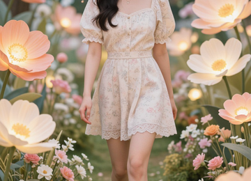 꽃잎 정원의 소녀