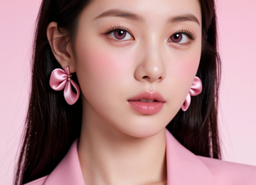 핑크 실크 드레스의 여인