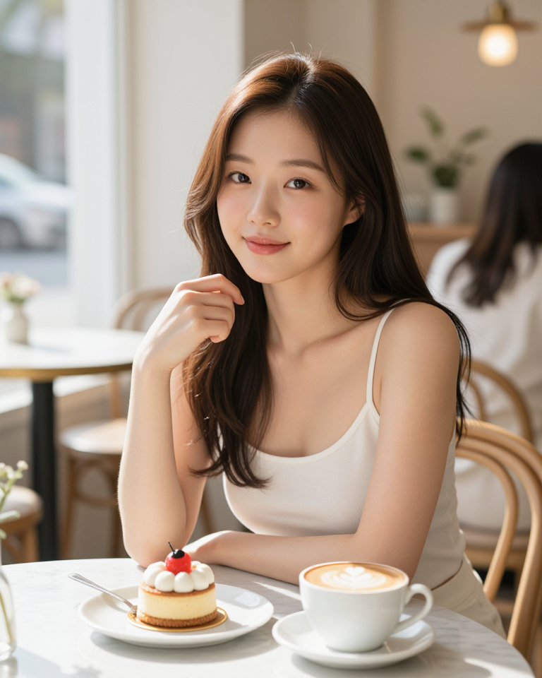 햇살 가득한 오후의 카페