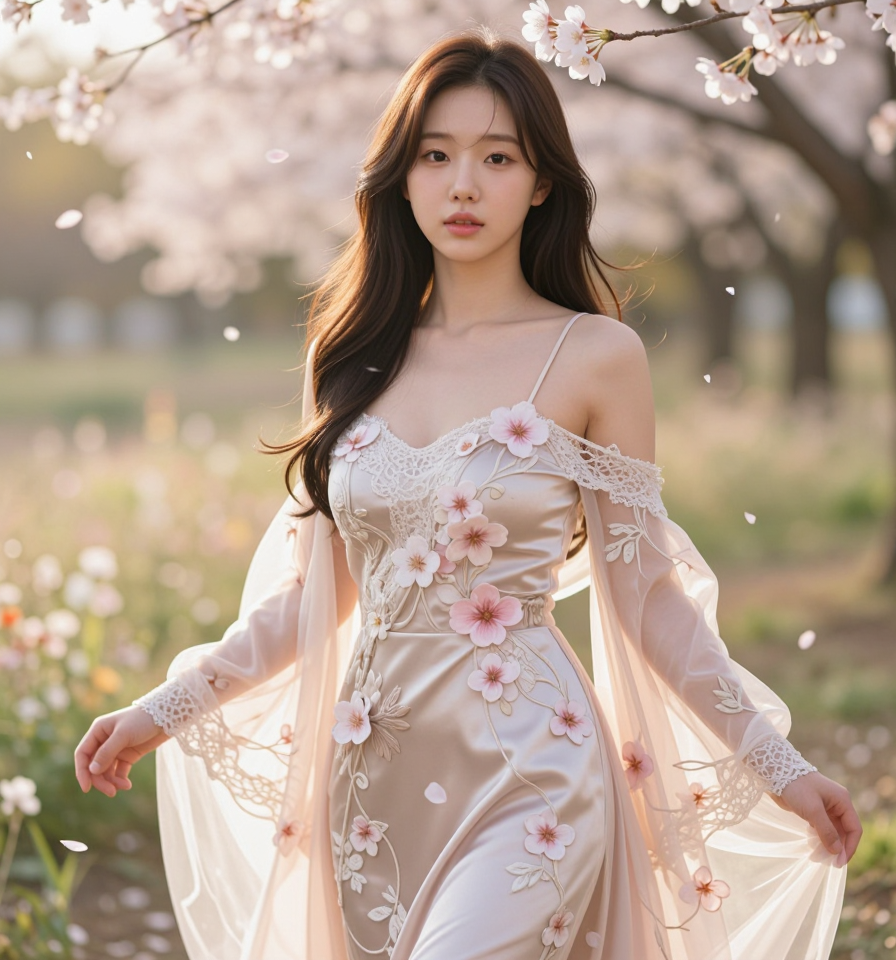 꽃잎 드레스의 여인