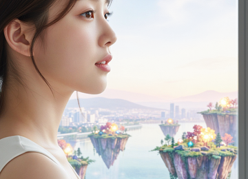 창 너머의 수채화 세상