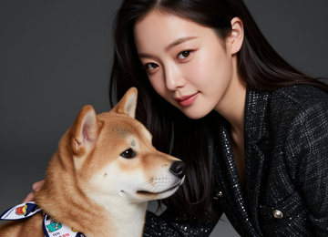 화보 모델 같은 시바견과 여성