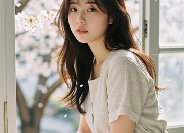 꽃잎 아래의 소녀