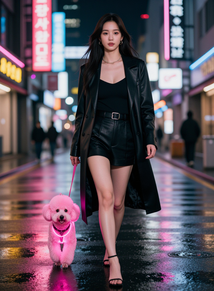 네온 푸들과 서울의 밤