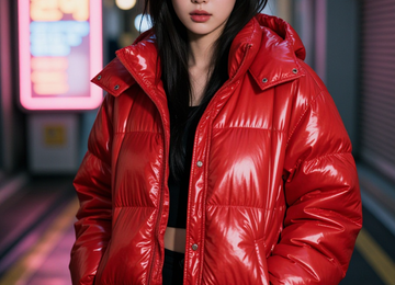 네온 아래의 강렬한 레드