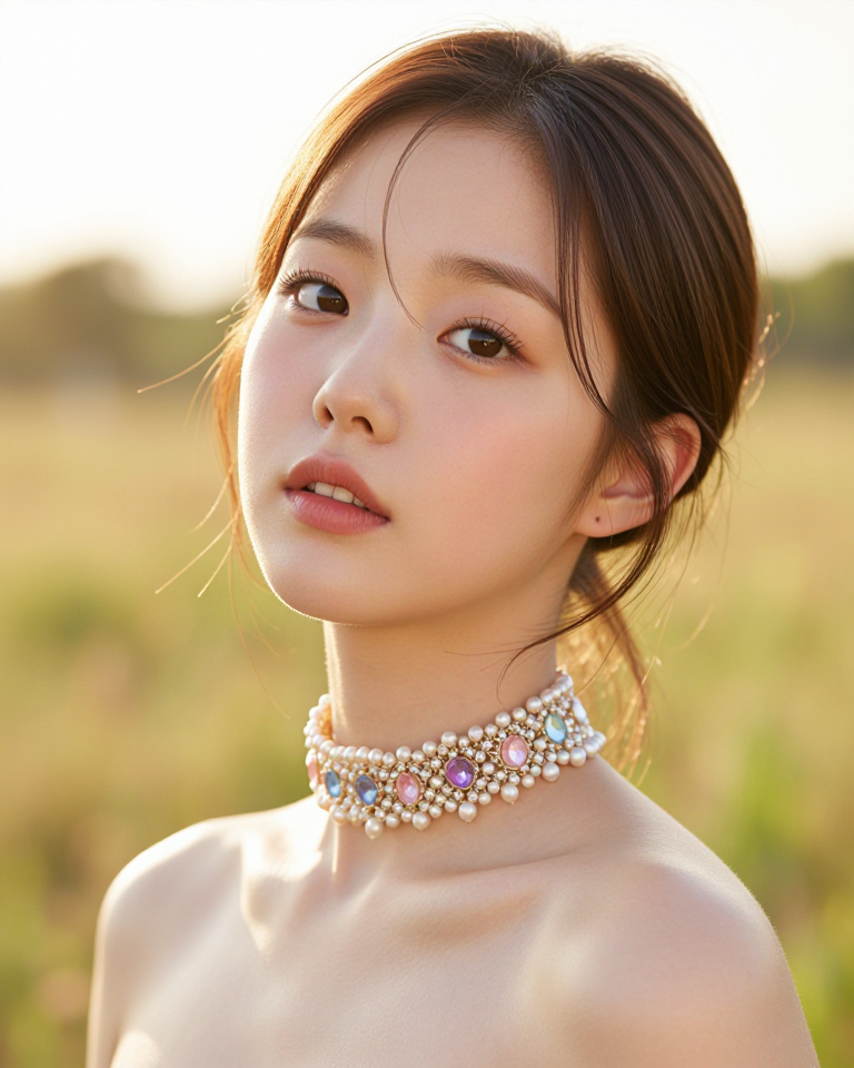 여름날의 비즈 소녀