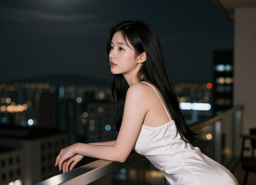 달빛 아래 실크 드레스
