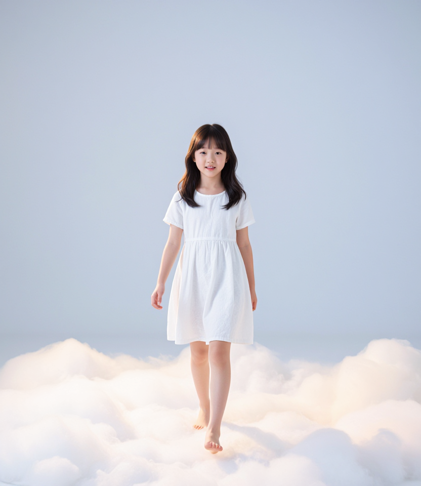구름 위를 걷는 아이