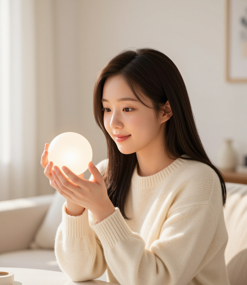 따스한 빛을 담은 소녀