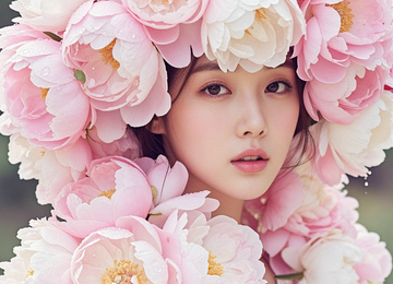 꽃잎 모자 아래의 시선