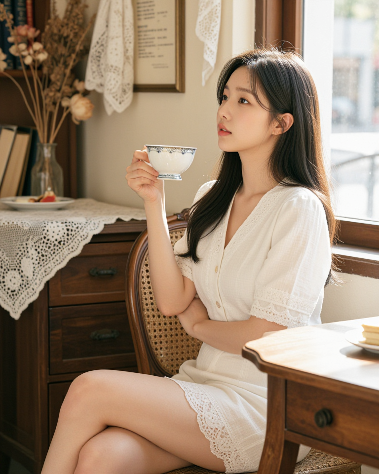 빈티지 카페의 오후