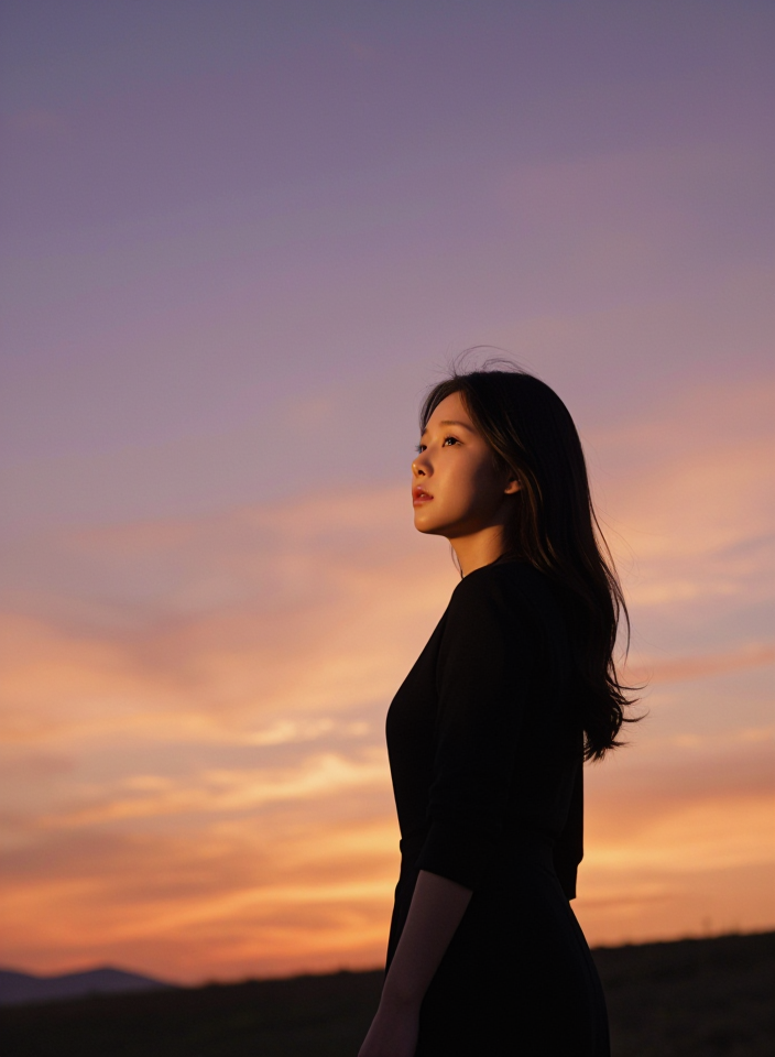 노을 아래의 시선