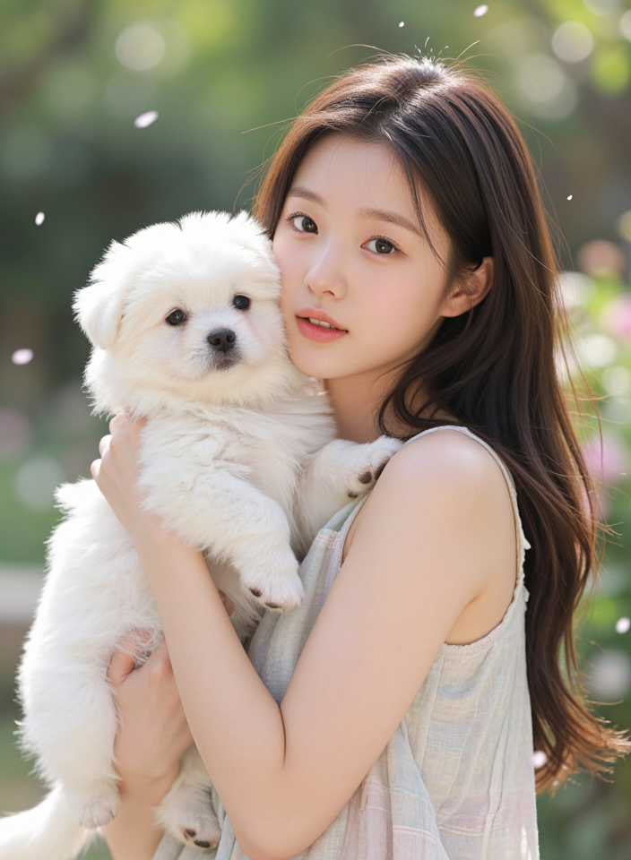 소녀와 구름 강아지
