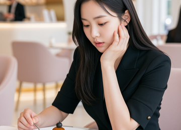 카페에서의 우아한 순간