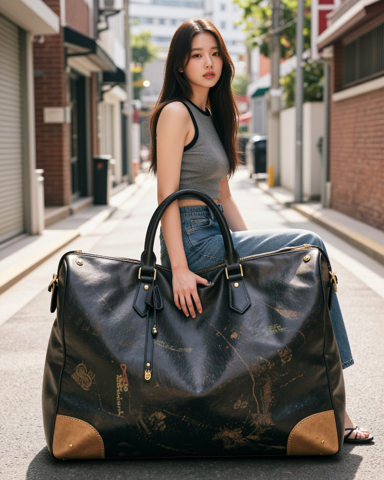 골목길의 거대 가방