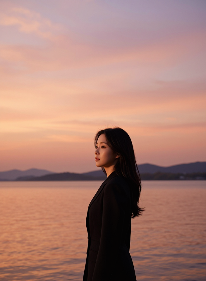 노을빛 아래의 휴식