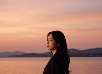 노을빛 아래의 휴식