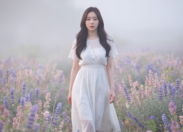 아침 안개 속의 산책