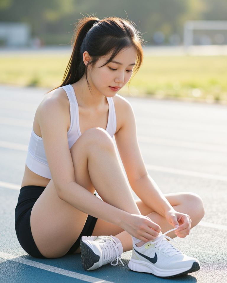 햇살 아래 달리기 준비