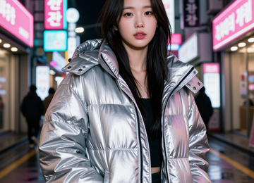 네온 아래 은빛 물결
