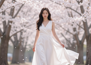 꽃비 내리는 몽환적 산책