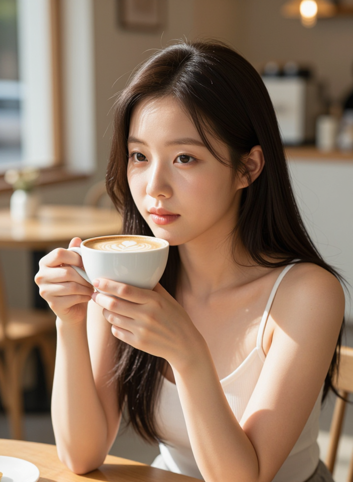 오후의 햇살과 라떼 한 잔