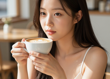 오후의 햇살과 라떼 한 잔