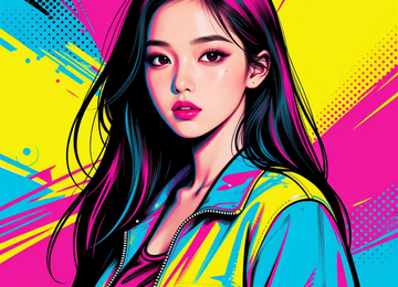 팝아트 스타일의 소녀